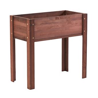KWPZQEB Wooden Raised Garden Bed with Legs, Outdoor Planter Box for Flowers Fruits Vegetable