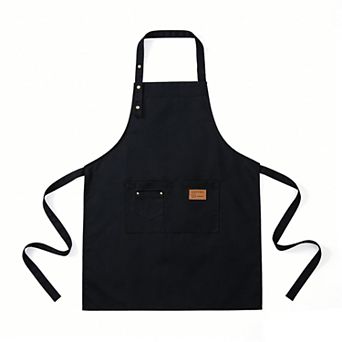 Kitchen Apron Cotton Blend Adjustable Neck Apron with Pocket for Cooking Baking Crafting