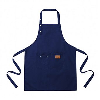 Kitchen Apron Cotton Blend Adjustable Neck Apron with Pocket for Cooking Baking Crafting