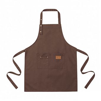 Kitchen Apron Cotton Blend Adjustable Neck Apron with Pocket for Cooking Baking Crafting