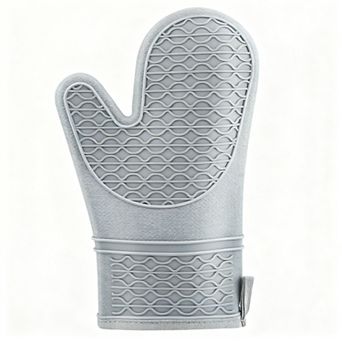 Silicone oven gloves with heat-resistant cotton lining