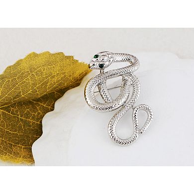 Crystal Rhinestone Snake Brooch Necklace for Halloween and Cosplay