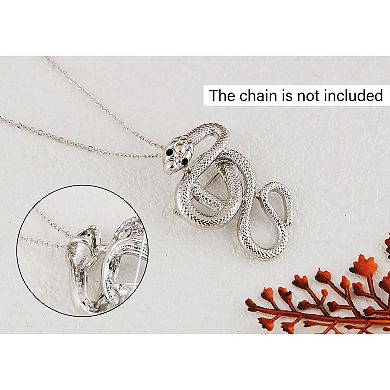 Crystal Rhinestone Snake Brooch Necklace for Halloween and Cosplay