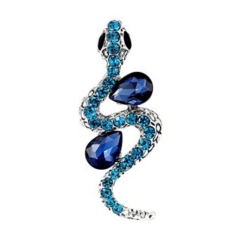 Crystal Rhinestone Snake Brooch Necklace for Halloween and Cosplay