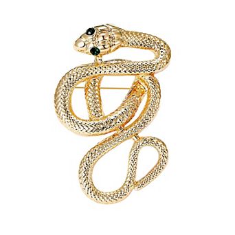 Crystal Rhinestone Snake Brooch Necklace for Halloween and Cosplay