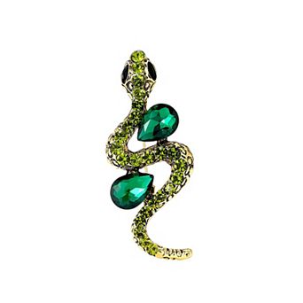 Crystal Rhinestone Snake Brooch Necklace for Halloween and Cosplay