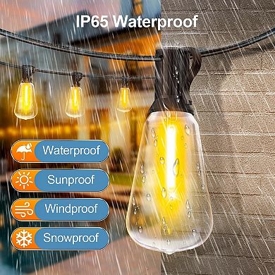 100FT waterproof outdoor light string with remote control and adjustable features