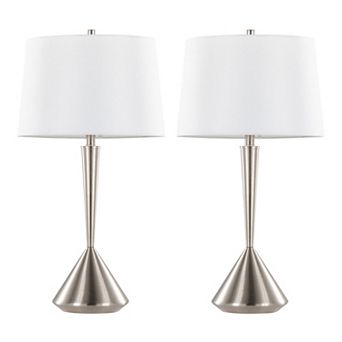 Loheer Modern Metal Table Lamp Set of 2 with Linen Shade