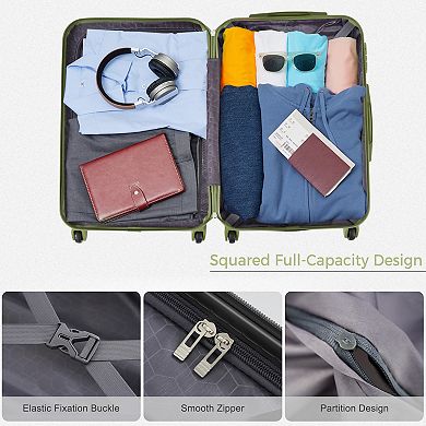 Luggage Sets 3pcs ABS Hardside Lightweight Spinner Wheels TSA Lock