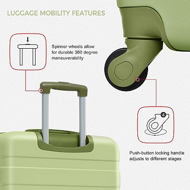 Luggage Sets 3pcs ABS Hardside Lightweight Spinner Wheels TSA Lock