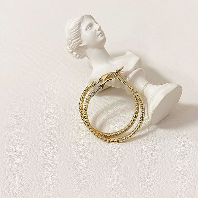 Women's Gold Textured Hoop Earrings for Versatile Styling