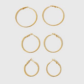 Women's Gold Textured Hoop Earrings for Versatile Styling