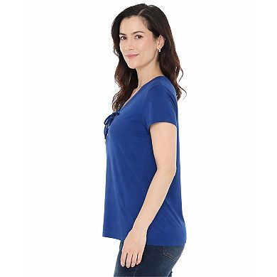 Women’s V-Neck Front Tie Pullover Top