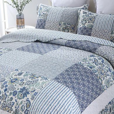 Floral Patchwork Reversible Bedspread