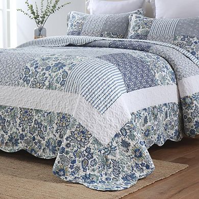 Floral Patchwork Reversible Bedspread