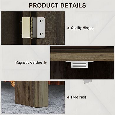 Farmhouse Bathroom Floor Cabinet with Barn Doors and Adjustable Shelves