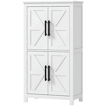 Farmhouse Bathroom Floor Cabinet with Barn Doors and Adjustable Shelves