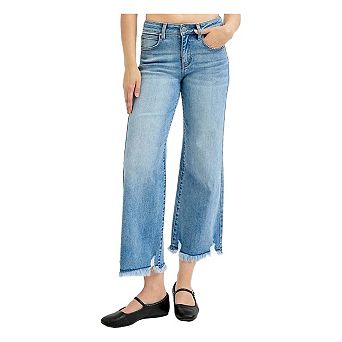 RISEN Full Size Mid Rise Crop Wide Leg Jeans Plus Size