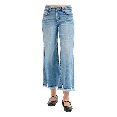 RISEN Full Size Mid Rise Crop Wide Leg Jeans Plus Size