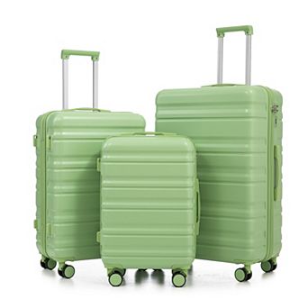 KWPZQEB ABS Spinner Wheel Hardside Luggage Set with Fully Lined Interior, Stripe, 3 pc