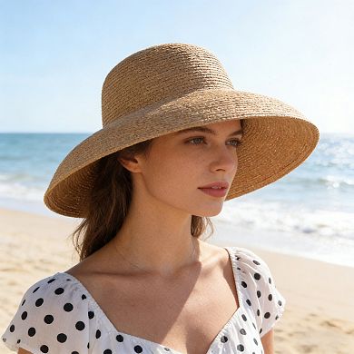 Women Wide Brim Bucket Hat Lightweight Woven Sun Hat Classic Solid Casual Hat