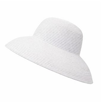 Women Wide Brim Bucket Hat Lightweight Woven Sun Hat Classic Solid Casual Hat