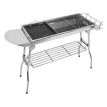 Portable Charcoal BBQ Grill with Foldable Frame for Camping, Picnics and Backyard