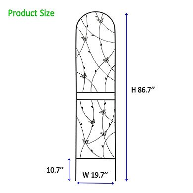 Loheer 4 Pack Metal Garden Trellis for Climbing Plants with Butterfly Decor