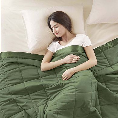 Lightweight Down Alternative Blanket with Satin Trim