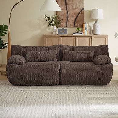 Loheer Cloud Loveseat Sofa Modern Modular Sectional Corduroy Couch with Pocket Spring Support