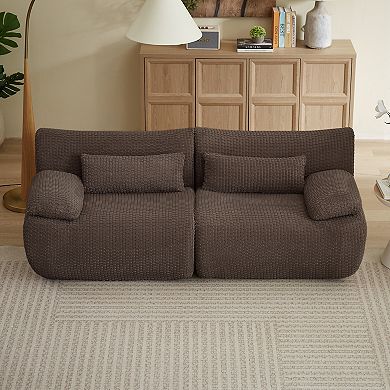 Loheer Cloud Loveseat Sofa Modern Modular Sectional Corduroy Couch with Pocket Spring Support