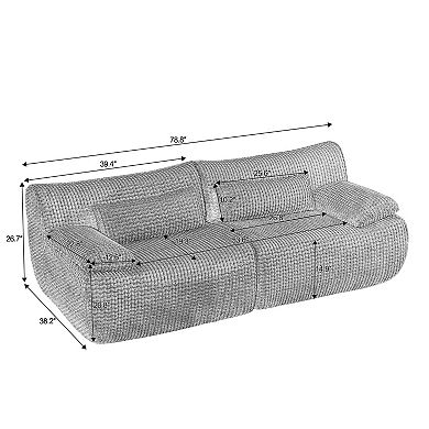 Loheer Cloud Loveseat Sofa Modern Modular Sectional Corduroy Couch with Pocket Spring Support