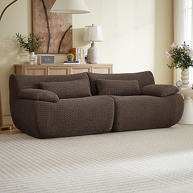 Loheer Cloud Loveseat Sofa Modern Modular Sectional Corduroy Couch with Pocket Spring Support