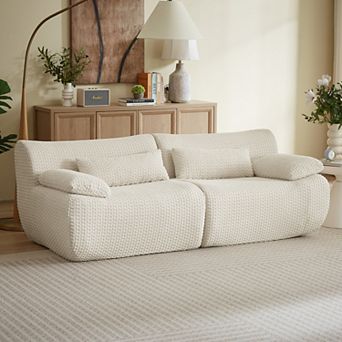Loheer Cloud Loveseat Sofa Modern Modular Sectional Corduroy Couch with Pocket Spring Support