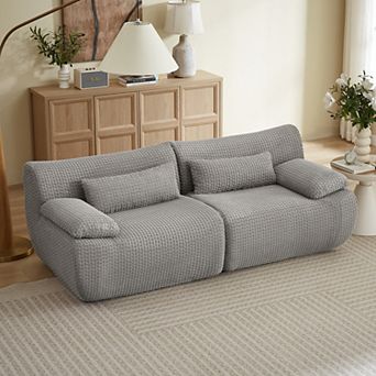 Loheer Cloud Loveseat Sofa Modern Modular Sectional Corduroy Couch with Pocket Spring Support