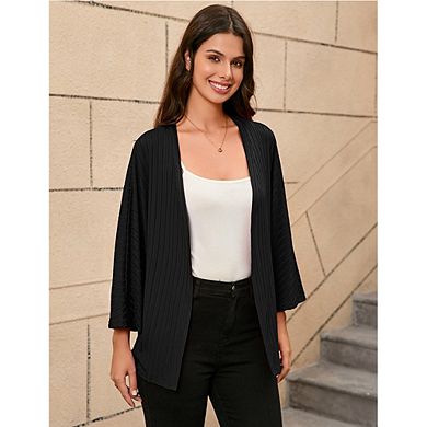 Lightweight Cardigans for Women Batwing Long Sleeve Drape Open Front Casual Loose Cardigan Sweaters