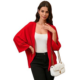 Lightweight Cardigans for Women Batwing Long Sleeve Drape Open Front Casual Loose Cardigan Sweaters