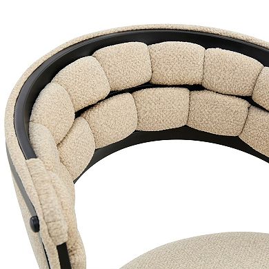 Loheer Modern Upholstered Dining Chairs with Black Metal Legs Set of 2