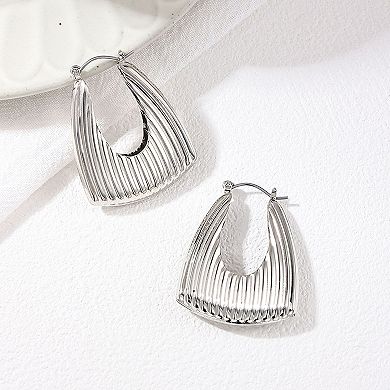 Women's Textured Geometric Hoop Earrings