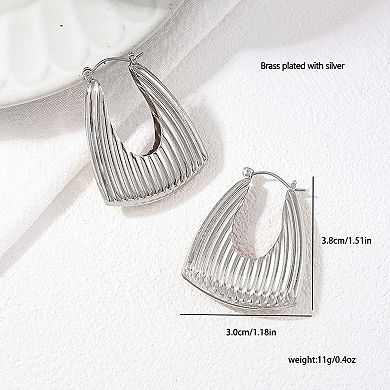 Women's Textured Geometric Hoop Earrings