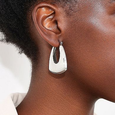 Women's Textured Geometric Hoop Earrings