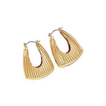 Women's Textured Geometric Hoop Earrings
