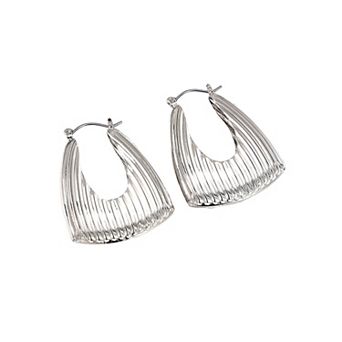 Women's Textured Geometric Hoop Earrings