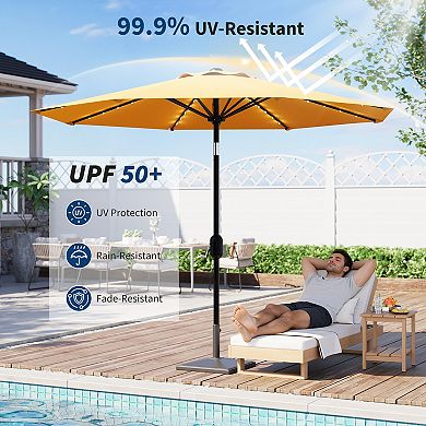 ANIXOL 9FT Solar LED Patio Umbrella with 32 Lights