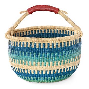 Bluebell Patterned Bolga Basket