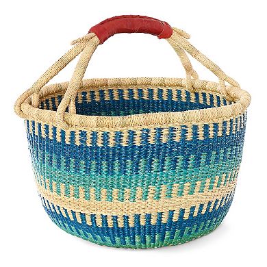 Bluebell Patterned Bolga Basket