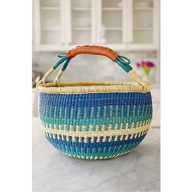 Bluebell Patterned Bolga Basket