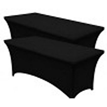 Fitted Stretch Tablecloth 2-Pack Washable Wrinkle-Resistant Rectangular Cover
