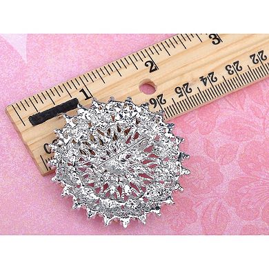 Shine Crystal Rhinestones Flower Snowflake Floral Wreath Wedding Brooch Pin