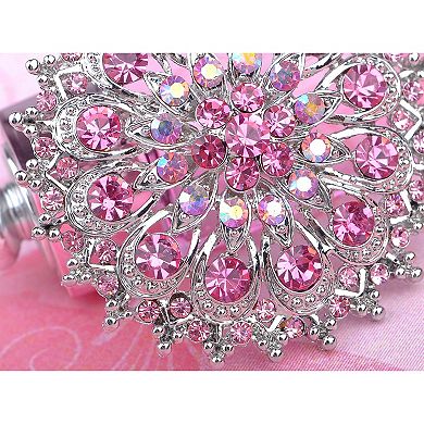 Shine Crystal Rhinestones Flower Snowflake Floral Wreath Wedding Brooch Pin
